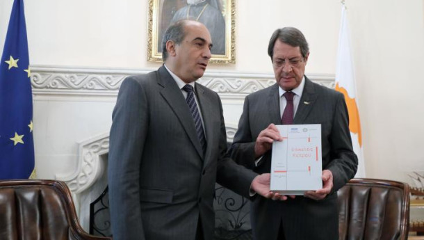 President, political leaders receive first four volumes of Cyprus File