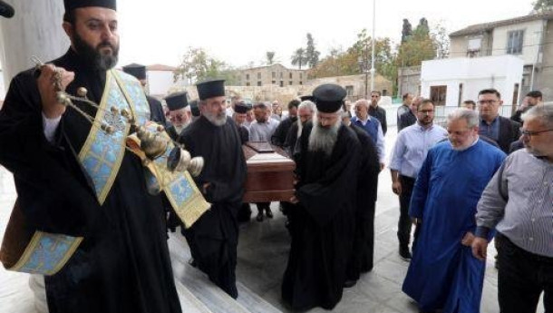 Archbishop Chrysostomos lies in state until the funeral on Saturday