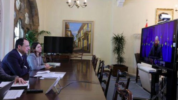 President Christodoulides takes part in teleconference held by Michel