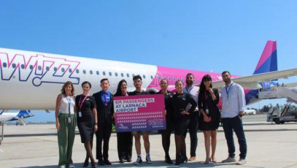 Wizz Air: 6 million passengers transported to and from Larnaka Airport