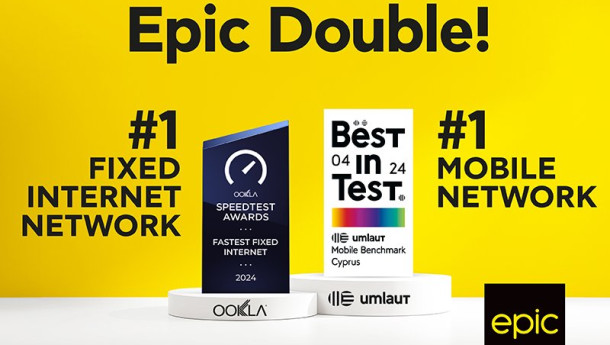 Epic Double: Ookla and umlaut rank Epic once again at the top of telecommunications in Cyprus, for its Fixed Internet and Mobile Networks respectively