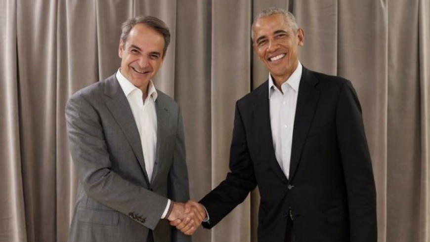 Mitsotakis receives former US president Barack Obama