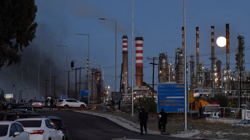 Greek firefighters contain a blaze at a major oil refinery that injured 3 workers