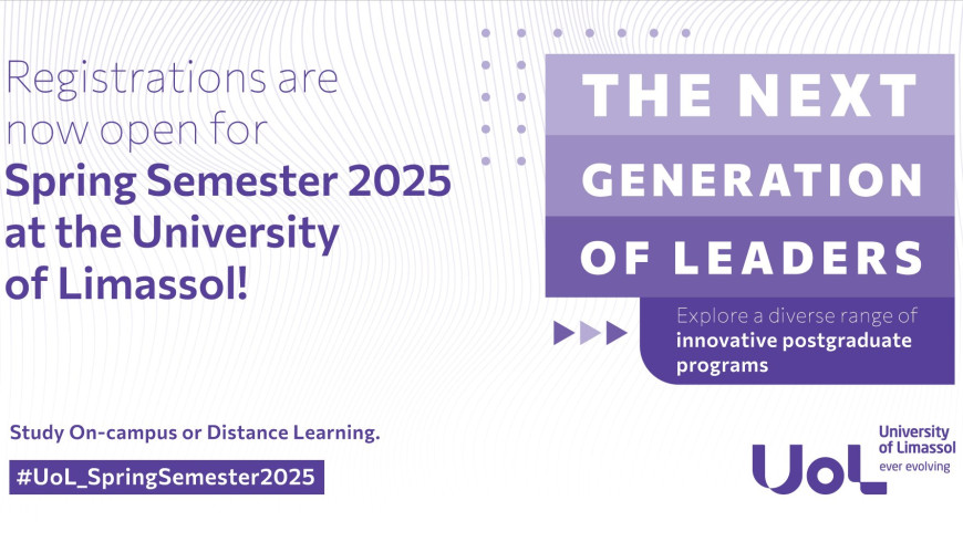 Registrations are now open for Spring Semester 2025 at the University of Limassol!