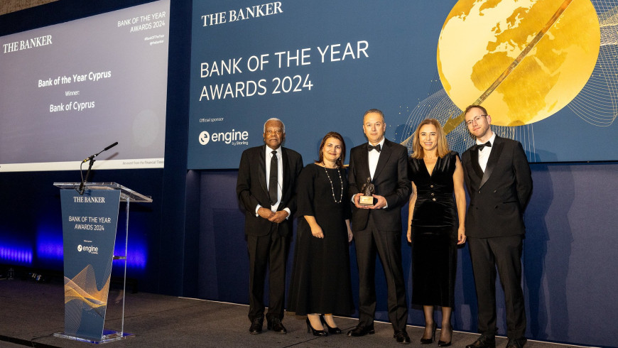 The Banker: Bank of Cyprus wins Bank of the Year award again for 2024